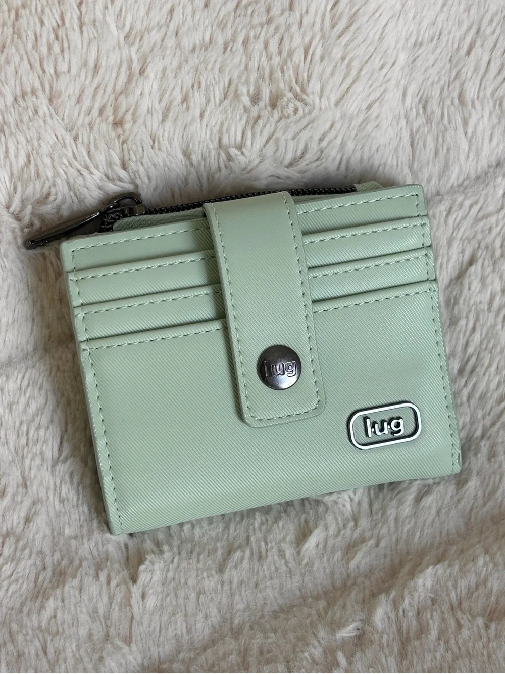Lug Hurdle Satin Luxe VL RFID Wallet - Mist Green - Picture 1 of 10